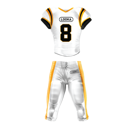 Modern White Football Kit with Gold Accents