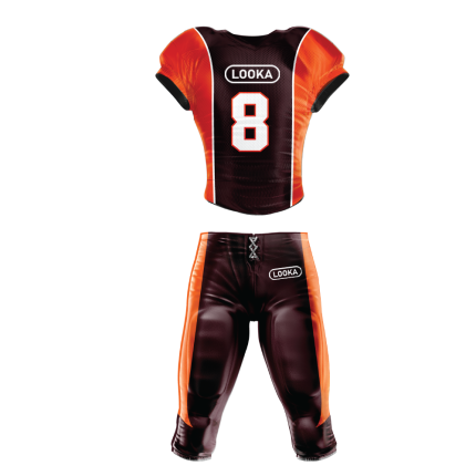 LOOKA Team Football Uniform – No. 8 (Black/Orange)