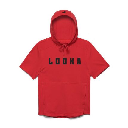 LOOKA Red Short-Sleeve Hoodie – Sporty Streetwear Style